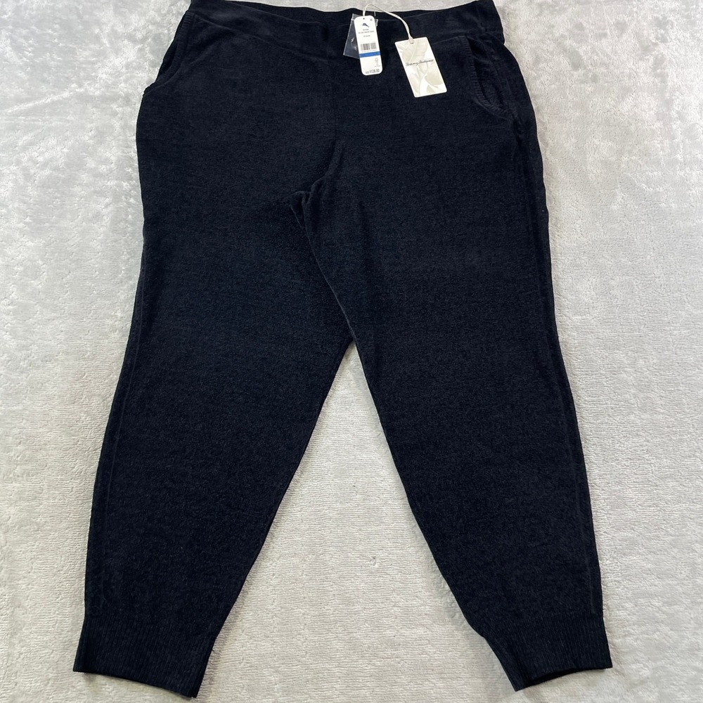 Tommy Bahama Black Super Soft Knit Jogger Track Pants